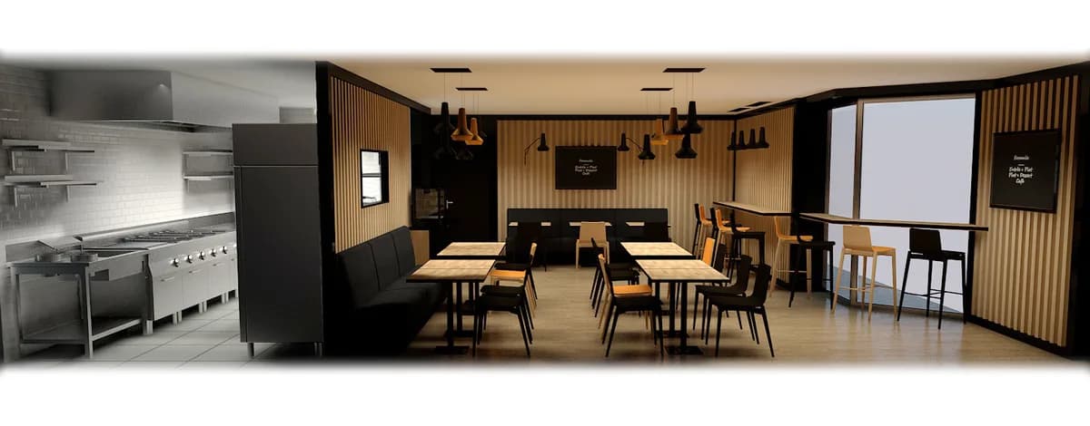 Salle de restaurant aménagée par Lama Eccp